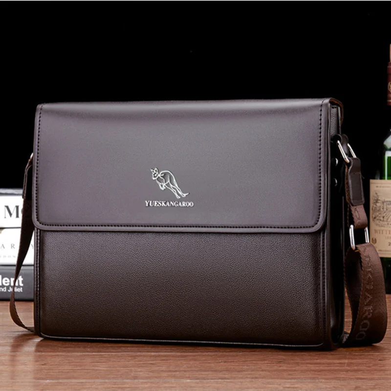 

Large Capacity Horizontal Men's Shoulder Bag Vintage Leather Man Crossbody Casual Business Messenger For Male