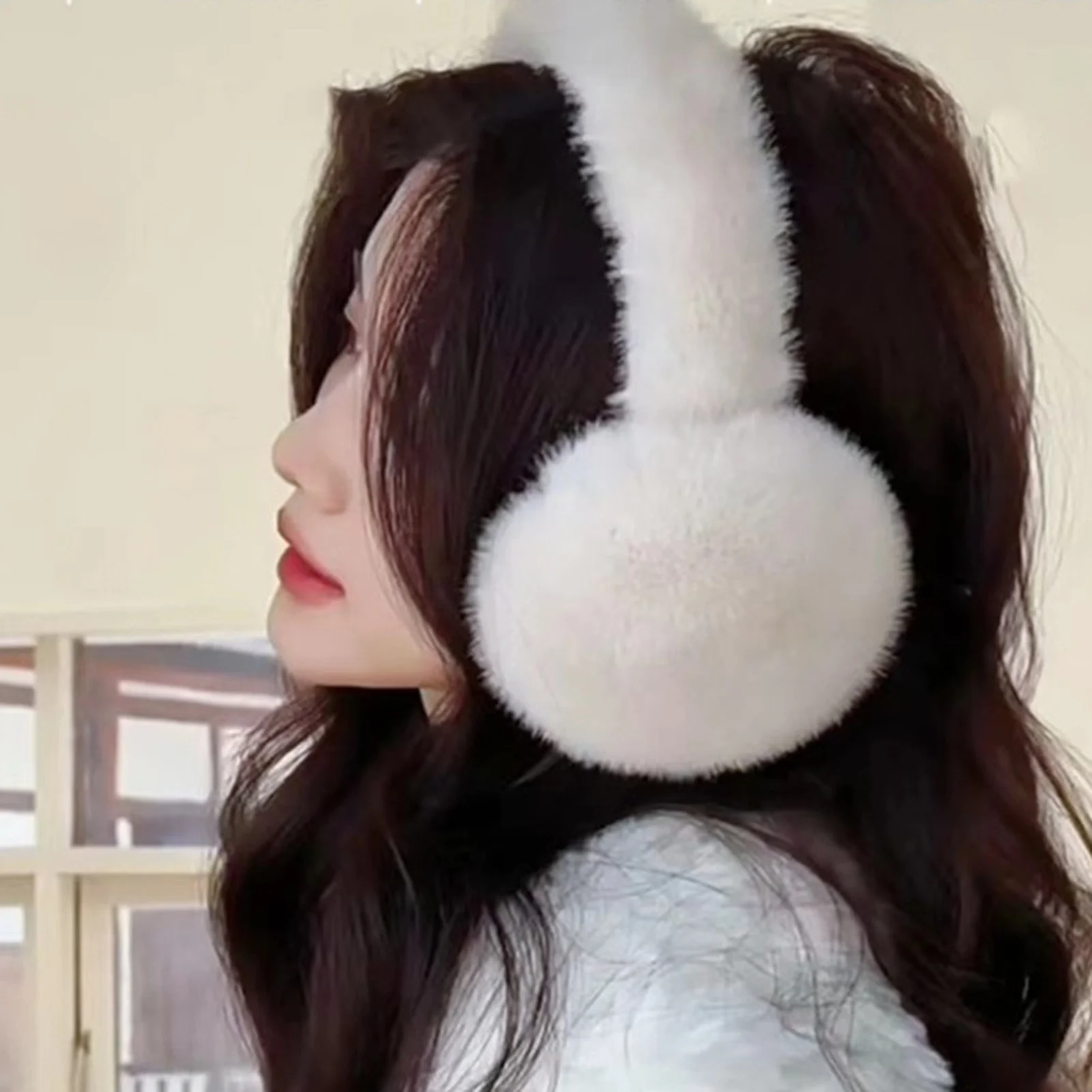 Fashion Winter Women Men Warmer Solid Color Adjustable Ear Muffs Earflap Earmuffs Thickened Plush Headband_voghion.com