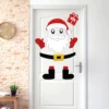 2Pcs Christmas Felt Door Sticker Santa Claus Snowman Pattern DIY Art Decals for Indoor Outdoor 2024 Navidad Party Decor Supplies 4