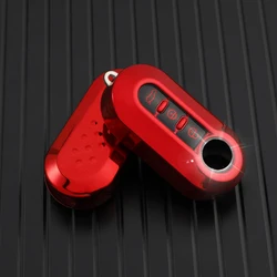 Premium TPU Car Key Case Cover Shell with Folding Design (Red Case)