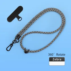 Adjustable Universal Crossbody Lanyard Necklace Strap for Mobile Phones, 8mm x 120cm, Single Piece (New Zebra)
