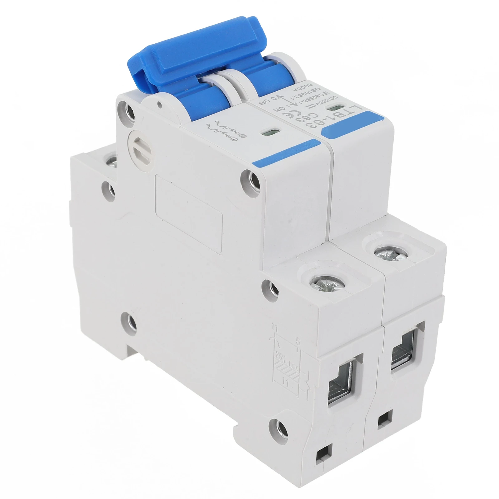 2P 63A DC 회로 차단기 1000V, DIN 레일 장착 및 안정적인 과부하 보호 기능을 갖춘 태양광 발전 시스템용