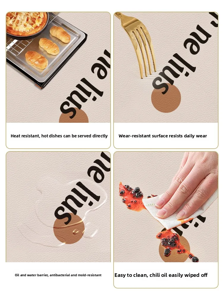 Waterproof Oil-resistant round Tablecloth Luxury Sensation Easy Cleaning Table Mat Heat Resistant Tea Table Decor Chinese Sle