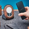 Magnetic Suction Wireless Charging Phone Rack Fast Charging Stand for IPhone 12 and Above Walnut Solid Wood Holder Home Charging 1