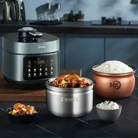 Midea High Pressure Cooker 5L Automatic Intelligent Rice Cooker 2 Inner Pots with Steamer Electric Pressure Cooker Multicooker 1