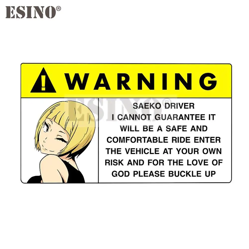 

Car Styling Creative Funny Warning Japanese Saeko Driver Cartoon PVC Decal Waterproof Car Body Sticker Pattern Vinyl