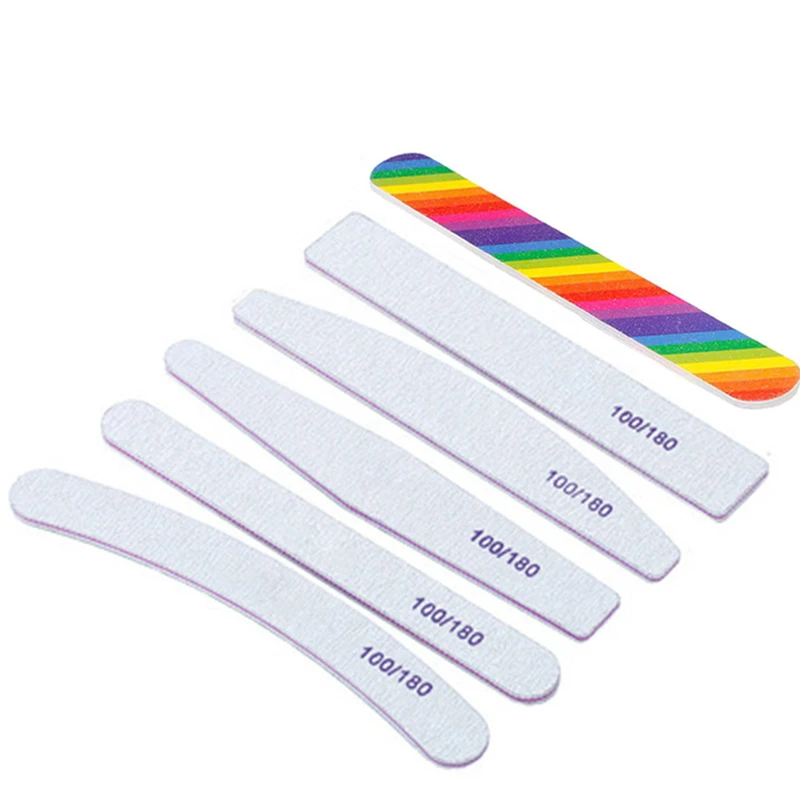 100 180 Nail File Sandpaper Strong Thick Doublesided Files Buffer