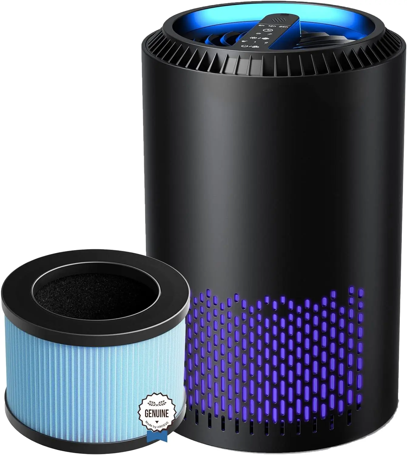 

Purifiers(Black) for Home with Two H13 HEPA Air Filter(One Version & One Standard Version) For Smoke Pollen Dander Hair Sme Sho