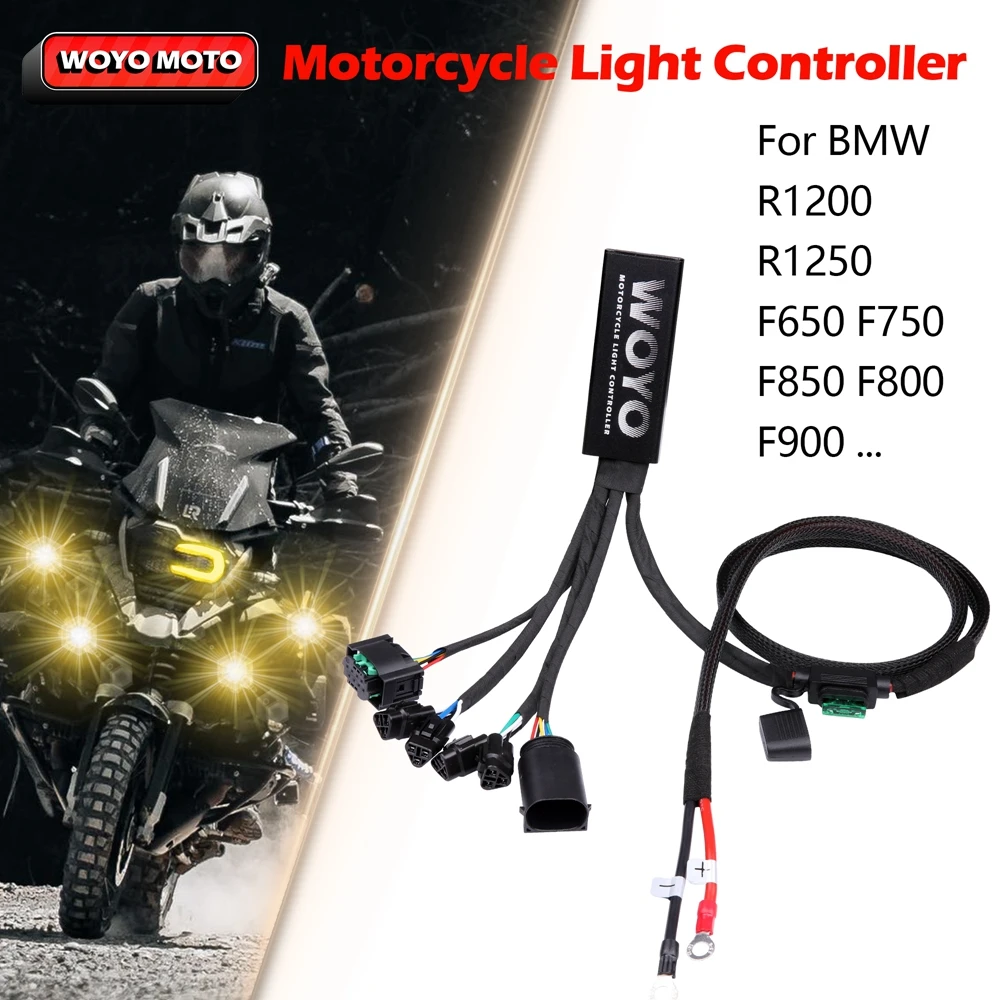 Motorcycle Modification For BMW R1200GS R1200RT R1250GS F800GS F800R F900XR, LED Controller for GR/Denali/... Spotlight Assemble