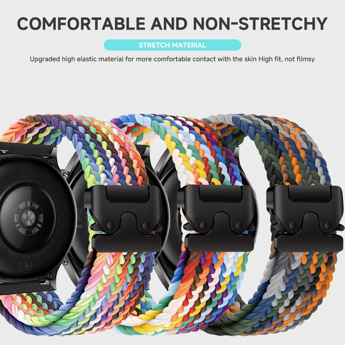 Braided Nylon Loop Strap – Versatile and Stylish Watch Bracelet, 22mm/20mm