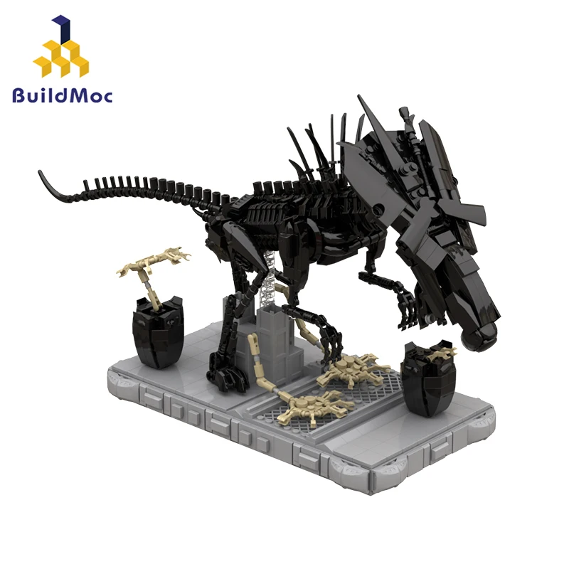 

BuildMoc For Aliens Science Movie Empress Mecha Queen Monster Building Blocks Kit Facehuggers Animal Brick Toy For Children Gift