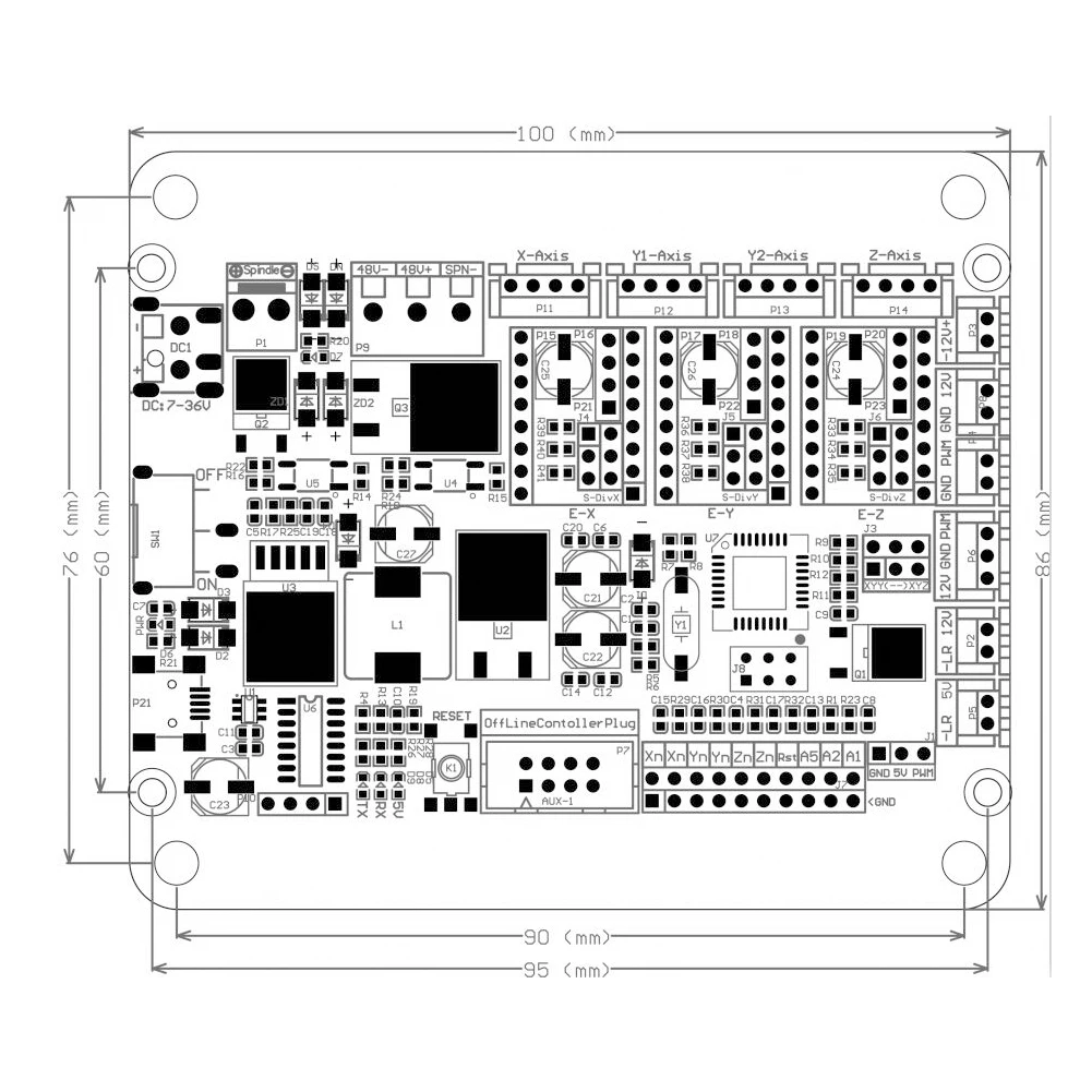 

Panel Driver Controller 1set GRBL 1.1 3 Axis Motor 2 Y USB Practical Useful 100mmx86mm 3018/2418/1610 Accessories