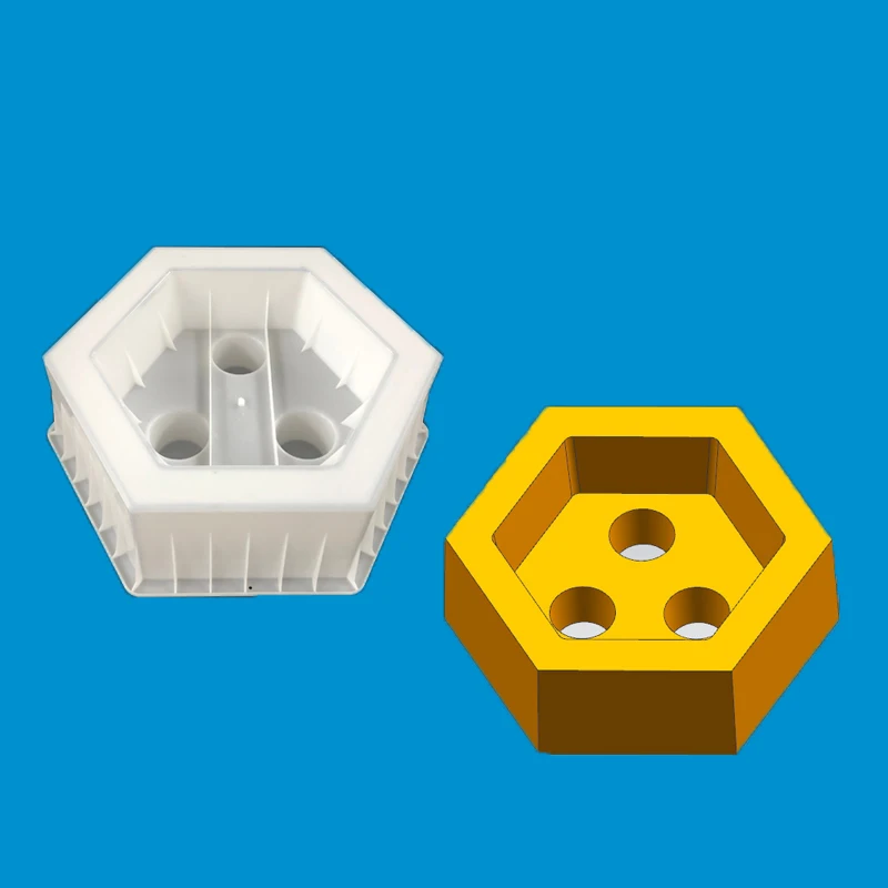 Three Hole Hexagonal Highway Slope Protection Cement Mold Hexagonal Brick Plastic Mold Box Grass Planting