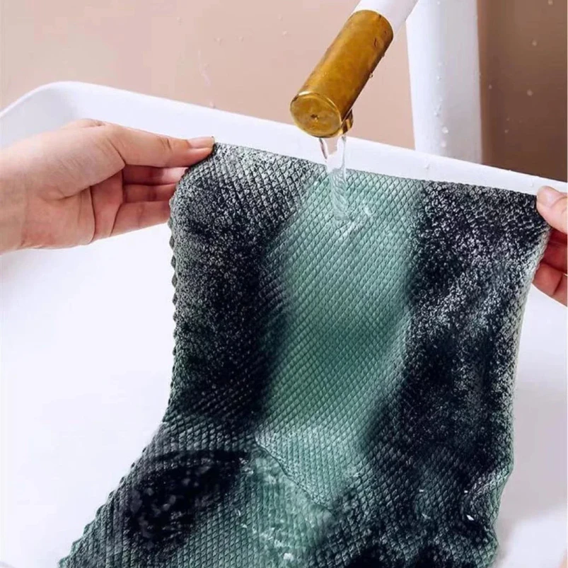 1PCS Microfiber Washing Dish Cloth Cleaning Towel Super Absorbable Window Glass Cleaning Cloth Kitchen Anti-grease Wiping Rags 4