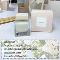 Eau de parfum pour femme, flacon carré transparent, parfum floral musqué, senteur longue durée, fragrance élégante pour tous les jours, rendez-vous galants, cadeau pour femme. 4