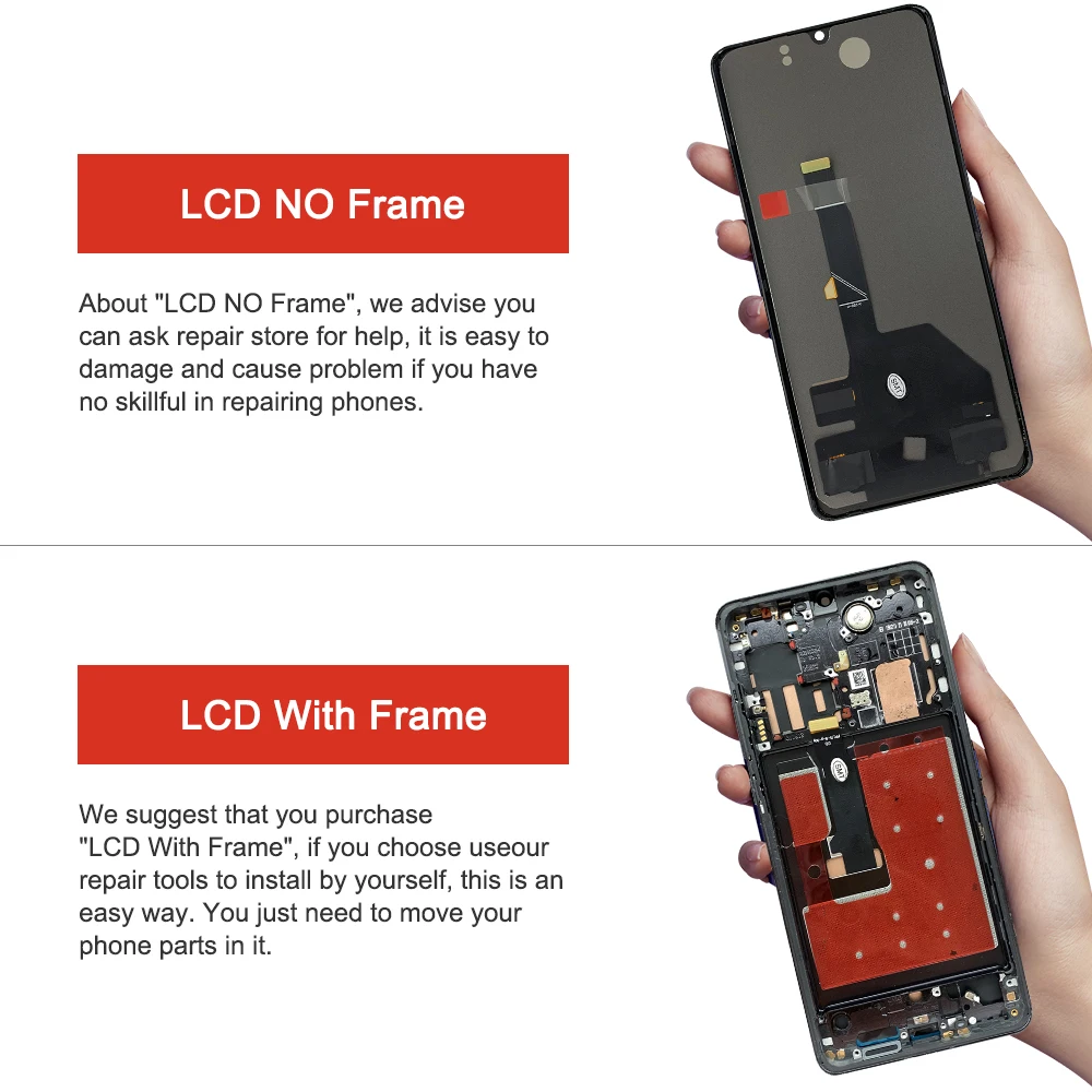 DISPLAY TOUCH SCREEN PER HUAWEI P30 PRO VOG-L09 VOG-L29 NERO SCHERMO NO FRAME eB