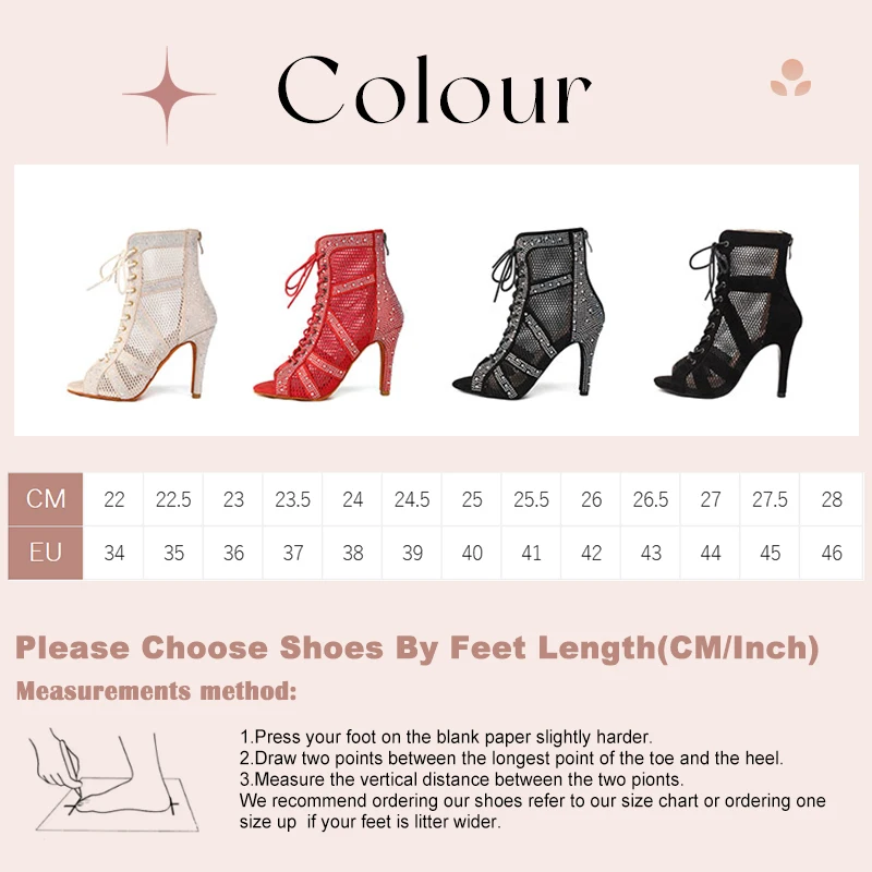 SWDZM Women Dance Boots Shiny Latin Jazz Dance Shoes Full Rhinestone Dancing Boots Customizable Heels Women Ladies Dancing Shoes 3