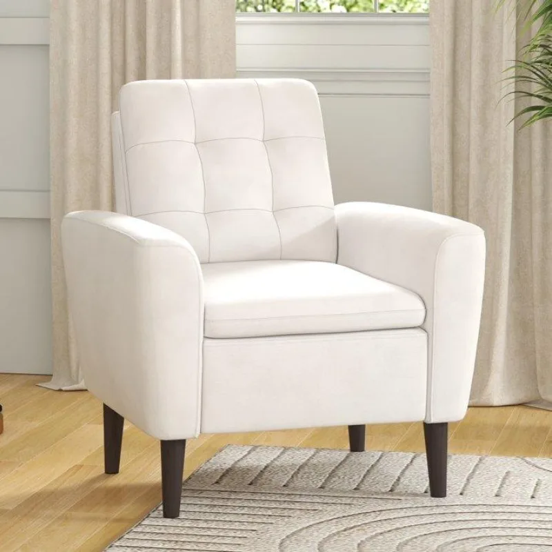 

EBELLO Mid-Century Modern Decorative Chair Upholstered Fabric Living Room Chair Comfortable Armchair for Living Room Bedroom