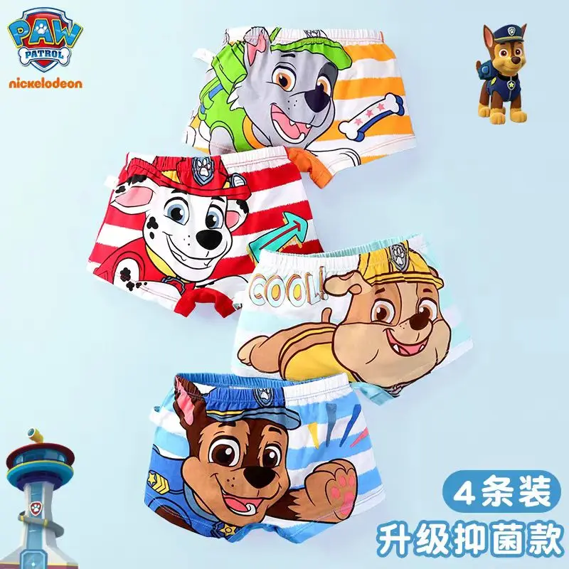 100% Genuine Paw Patrol 3-8 Years Old Children Cotton Boxer Briefs Slim Fit Design Non-tightening Butt Wrinkle-free Bottoms Boys 5