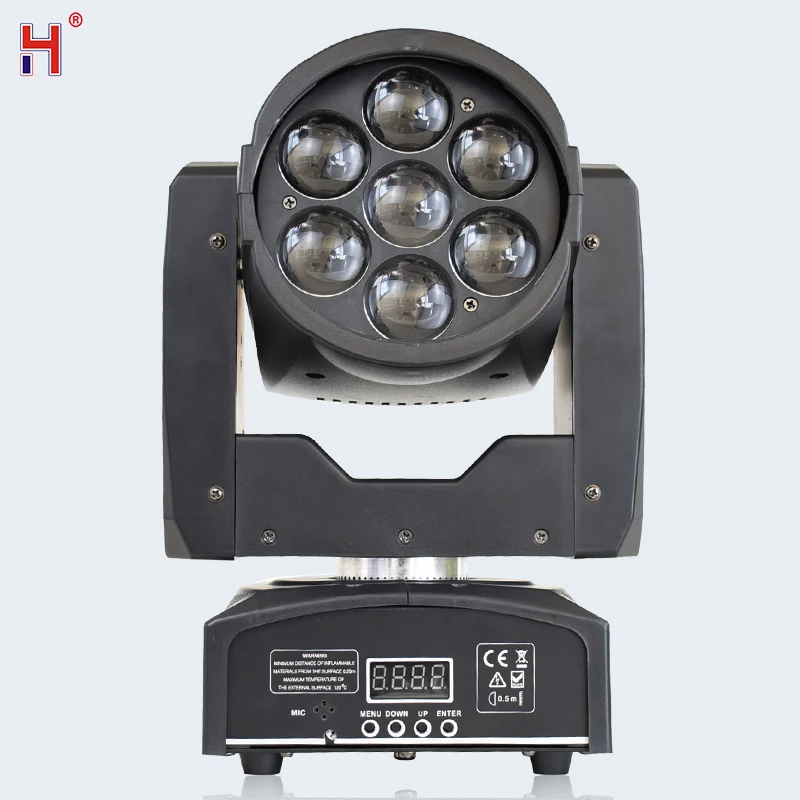Mini Zoom LED RGBW 4 en 1, luz de lavado profesional de 7x12W con cabezal móvil, iluminación para Dj, fiesta, discoteca, espectáculo, pista de baile