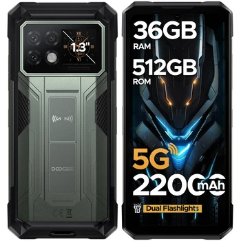 DOOGEE S200 Max 5G Telefono robusto Display posteriore da 1,32" Torcia a doppia luce Batteria 22000mAh 66W 6,72" 120Hz 16GB 512GB Smartphone