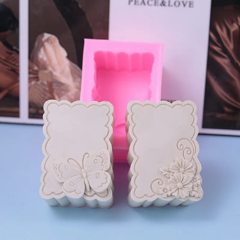 Butterfly Design Soap Silicone Molds Candle Rsin Craft Tools Rectangle Shaped Handmade Making Soap Mould