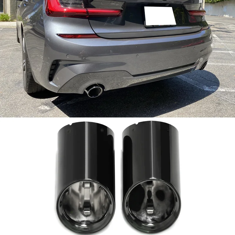 Automotive Exhaust Cover For BMW 3 G20 G21 320d 320i 330i 2020 2021 2022 Muffler Tip Tailpipe Replacement Exhaust System Nozzle 1