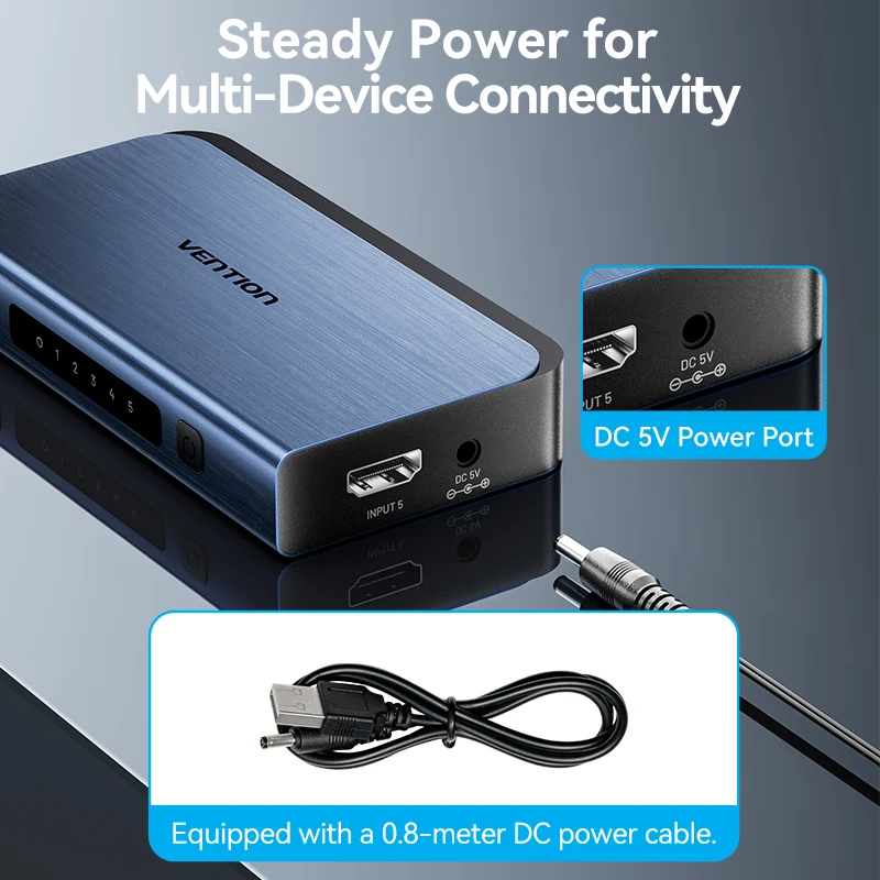 Vention HDMI Splitter 5 in 1 out 4K/60Hz HDMI 5x1 3x1 Adapter for XBOX 360 TV Mi Box Switch PS5 PS4