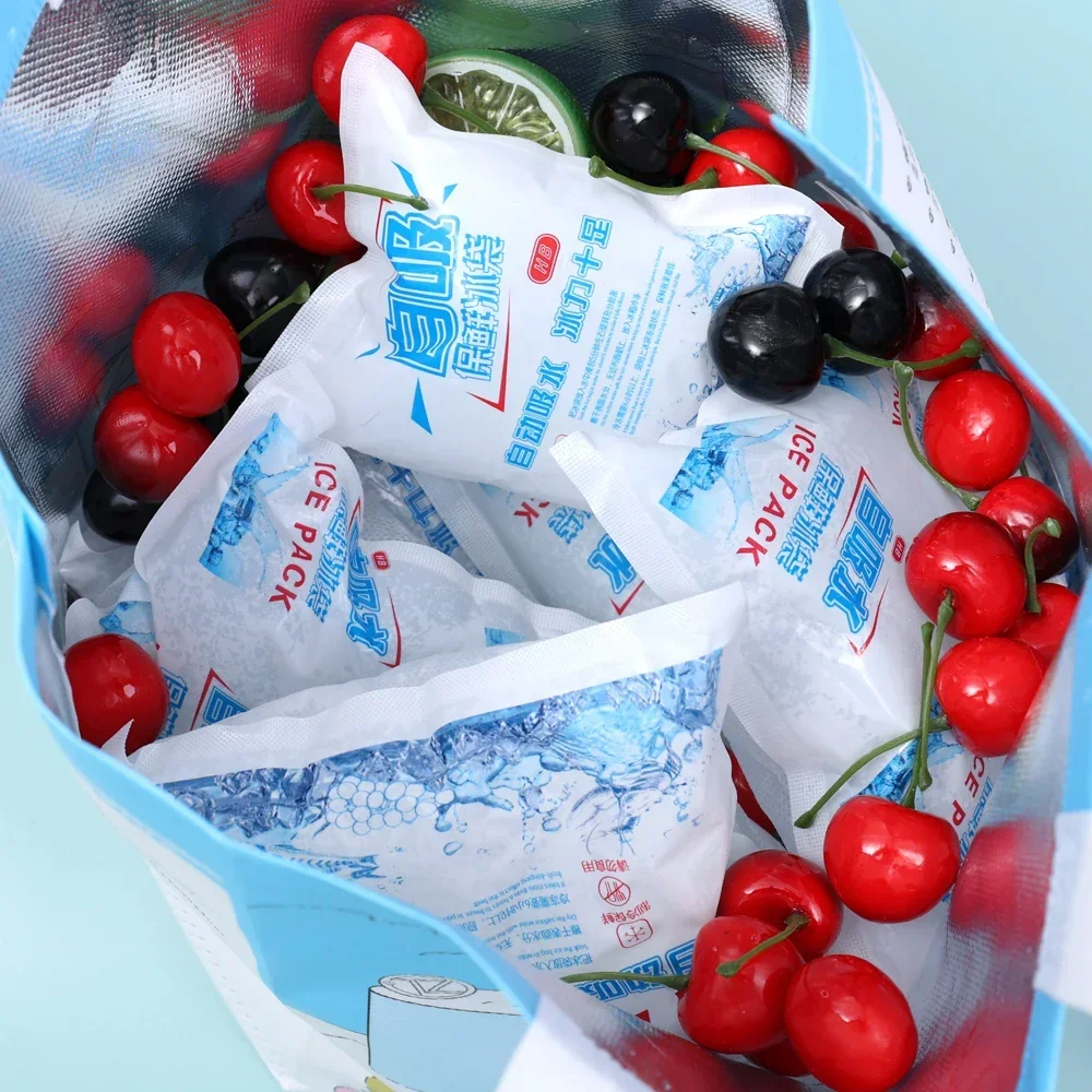 10-1PCS Reusable Ice Pack Non-woven Automatic Water Absorbent Cold Compress Bag Portable Waterproof Food Keep-fresh Packs