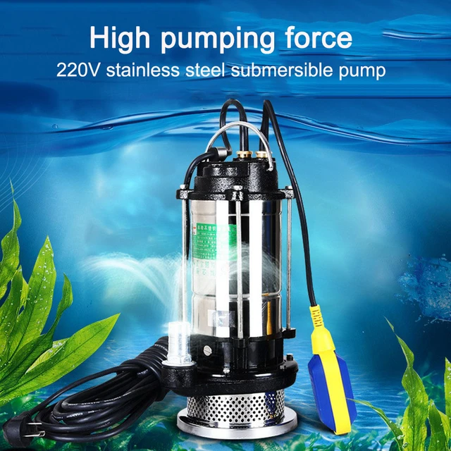 220V Stainless Steel Submersible Pump Underwater Water Sewage Self-Suction Pump  Drainage Irrigation Water-pump with