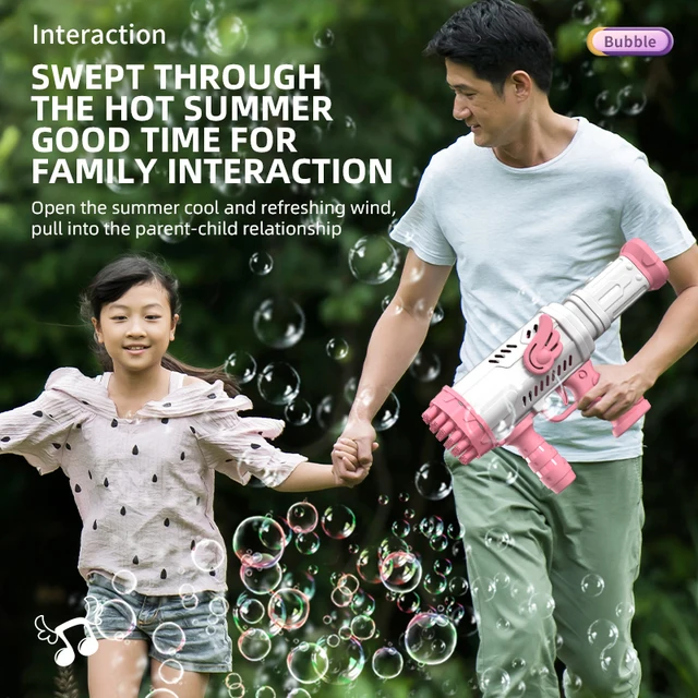 25-32 Holes kids Bubble Gun Machine electric Soap bubble blower for children summer outdoor games garden girls boys gift Wedding 6