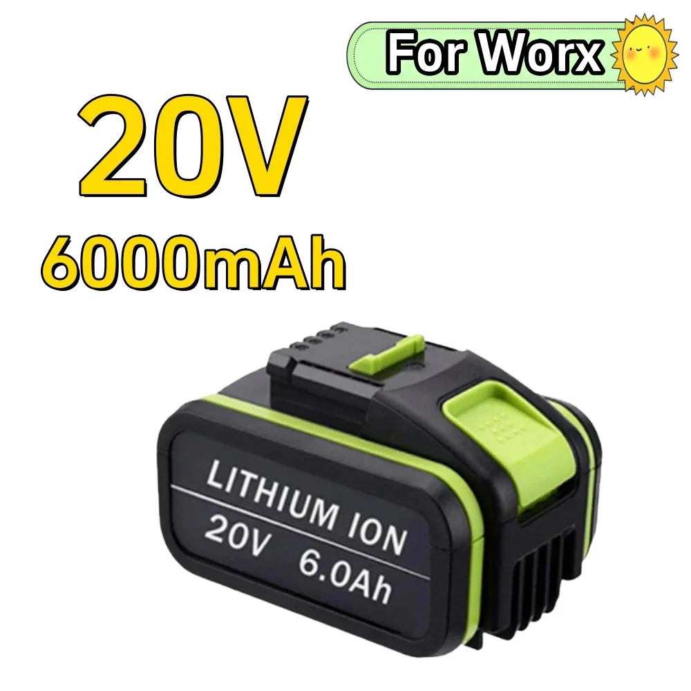 

For Worx 20V Battery Lithium 6000mAh Compatible with Worx Original Replacement Green Power Tools Electric Screwdrivers WA3023