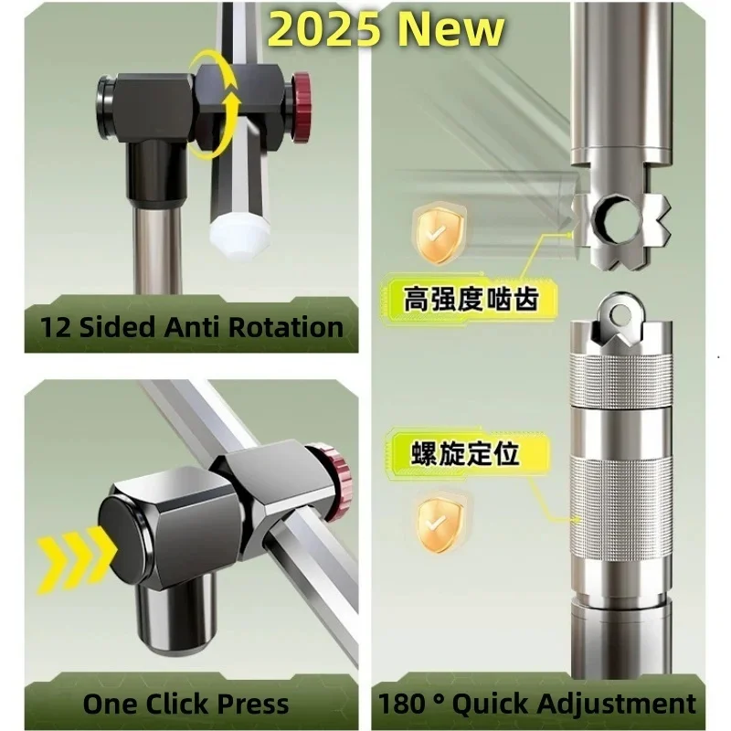 2.0-2.6M Fishing Umbrella Upgraded Stainless Steel Mechanical Adjustment Sunshade Large Beach Umbrella fold parasol