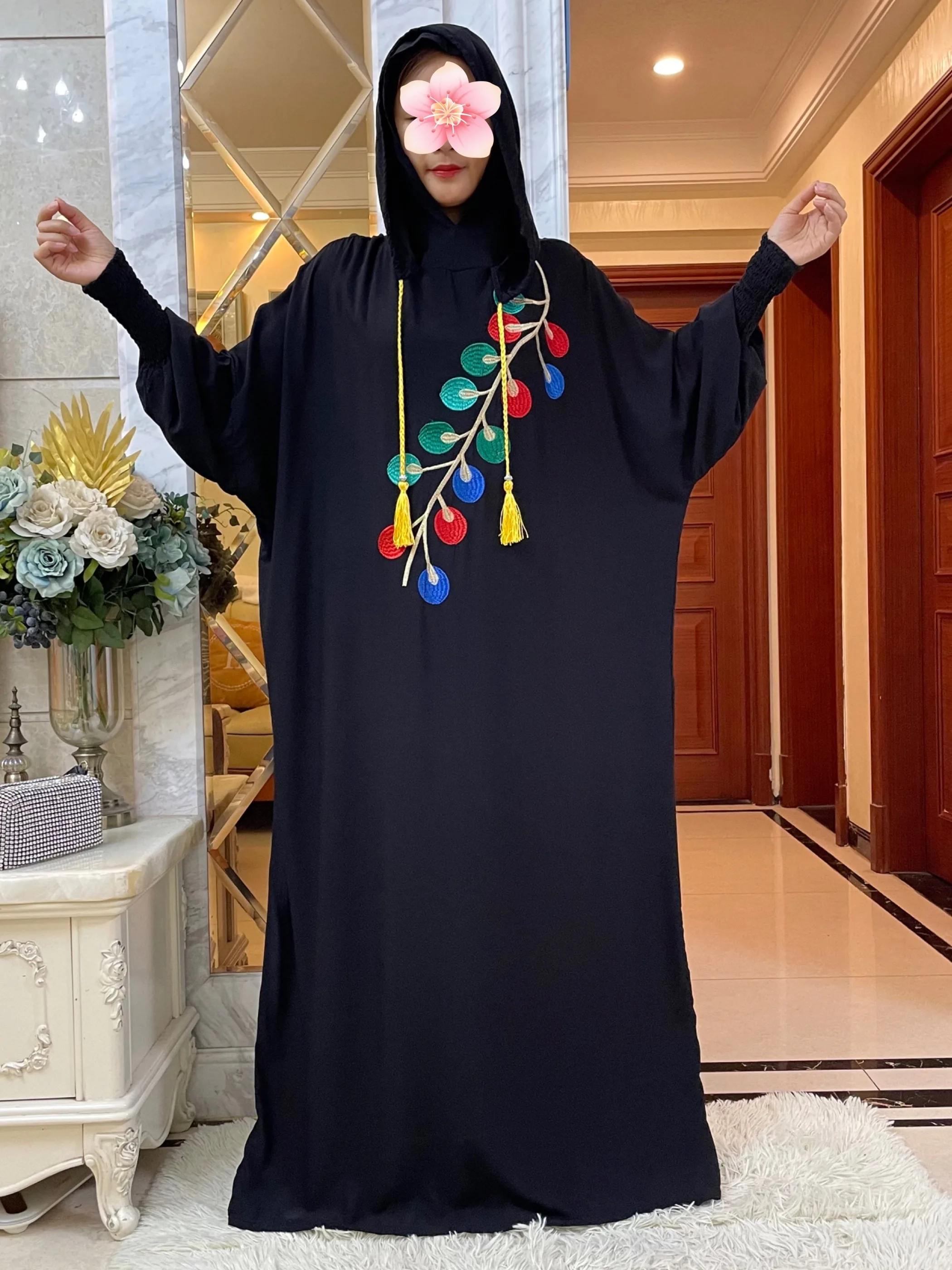 

2024 Новые мусульманские две шляпы абайя Дубай Турция мусульманский молитвенный костюм 100% хлопковые платья с рукавами «летучая мышь» мусульманский женский кафтан