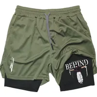 Anime Performance Shorts Toji Printed Men GYM Casual Sports Shorts Workout Running Mesh 2 In 1 Sport Short Pants 2