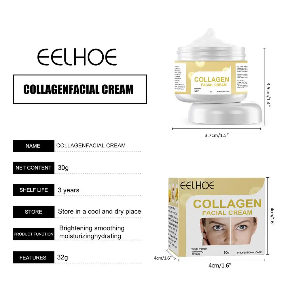 Anti-Aging-Kollagencreme, Anti-Aging-Gesichtsfeuchtigkeitscreme, feuchtigkeitsspendende und aufhellende Tages- und Nachtcreme mit straffendem Vitamin E_voghion.com