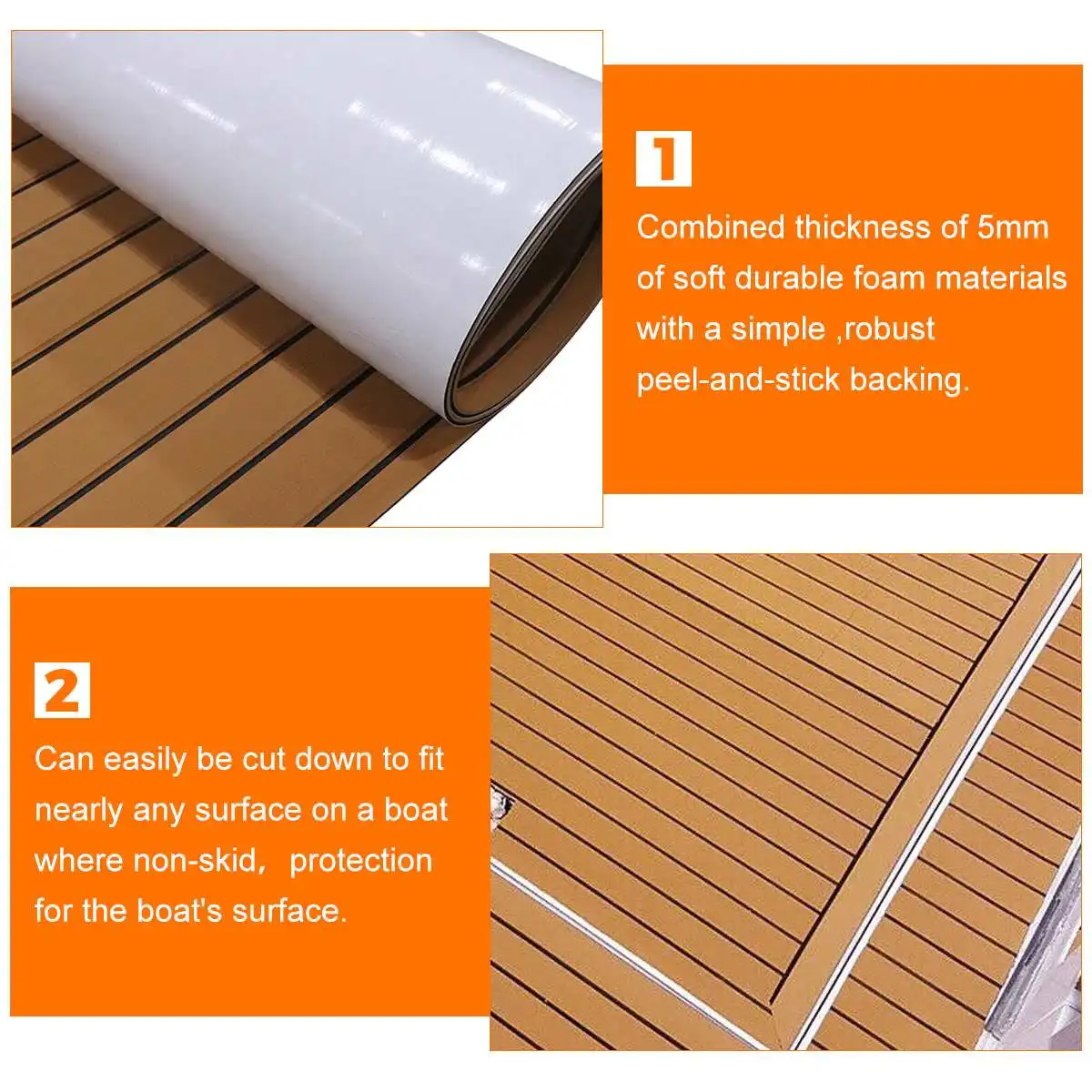 Boat Deck Mat Self-Adhesive EVA Foam 2.4m