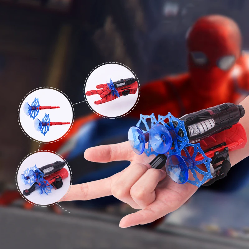 Spiderman Iron Man Hulk Anime Action Figure Toy Marvel Super Hero Glove Launcher Spiderman Web Shooters Giocattolo Da Polso Regalo Per Bambini