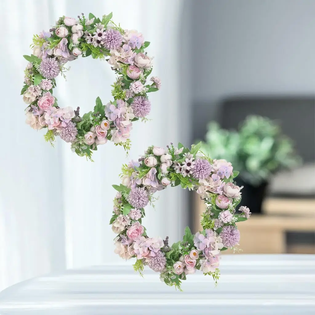 

Artificial Peony Flower Wreath Vintage Style Garland Hanging Ornament/Door Decor