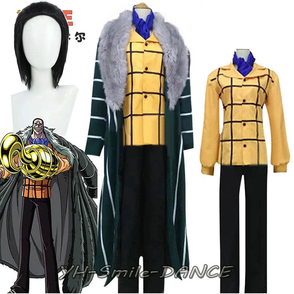 Anime one piece Piece Crocodile Mr.0 Cosplay Costumes Sir Crocodile Cosplay Costume One Cloak Suit Full Set Custom Made for Unisex