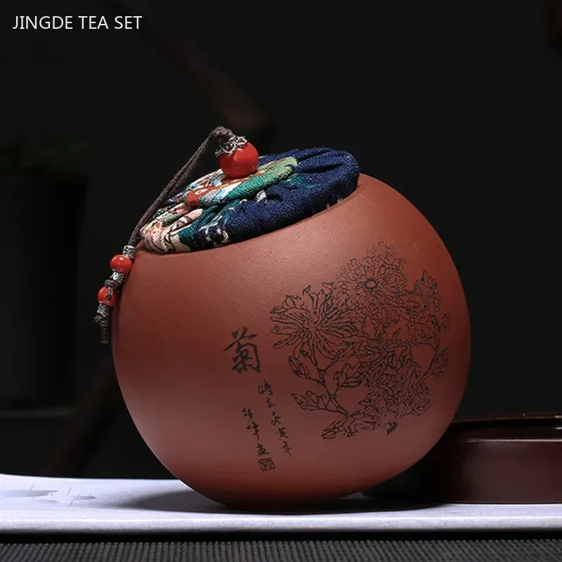 Chinese Yixing Purple Clay Tea Jar Sealed Tea Storage Tin Moisture-proof Pu'er Box Zisha Accessories Coffee Container