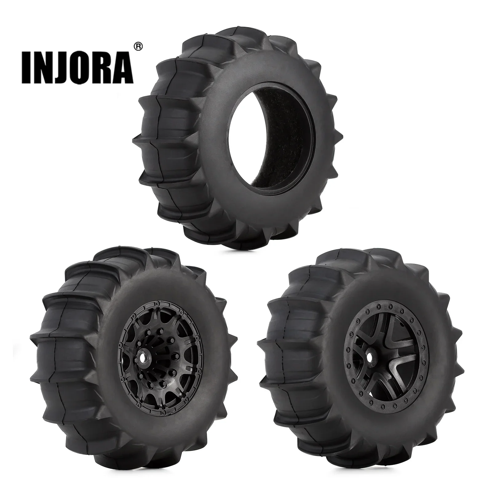 

INJORA 4PCS 2.2" 3.0" Sling Shot Sand Snow Wheel Tires for 1/10 RC Car Short Course Truck Slash Losi 22S DR10 HPI