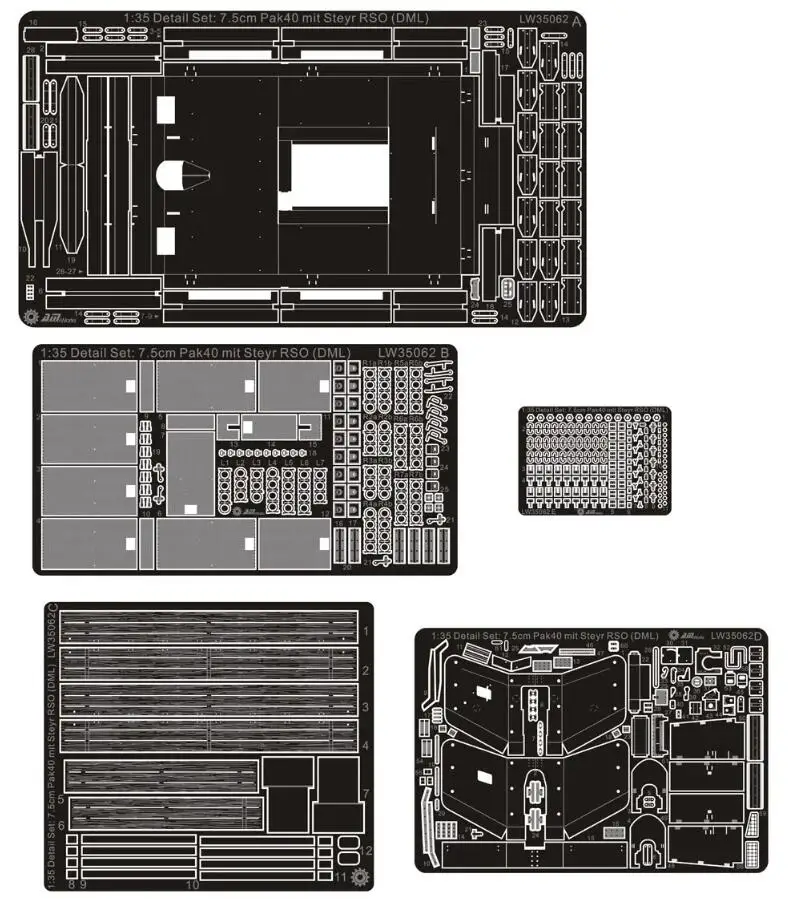 

1/35 Details Improvement Kits 7.5cm Pak 40 Mit RSO for Dragon LW35062