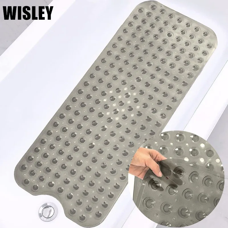 

100x40cm Anti Slip Foot Mat Bathtub Mat Bathroom Floor Mats with Suction Cups PVC Odorless Suction Cup Shower Massage Foot Pad
