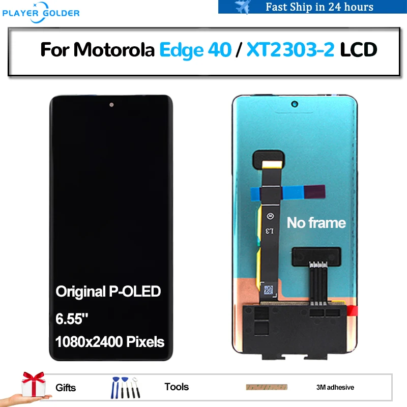 

Original P-OLED For Motorola Edge 40 XT2303-2 Pantalla lcd Display Touch Panel Screen Digitizer Assembly Replacement Accessory