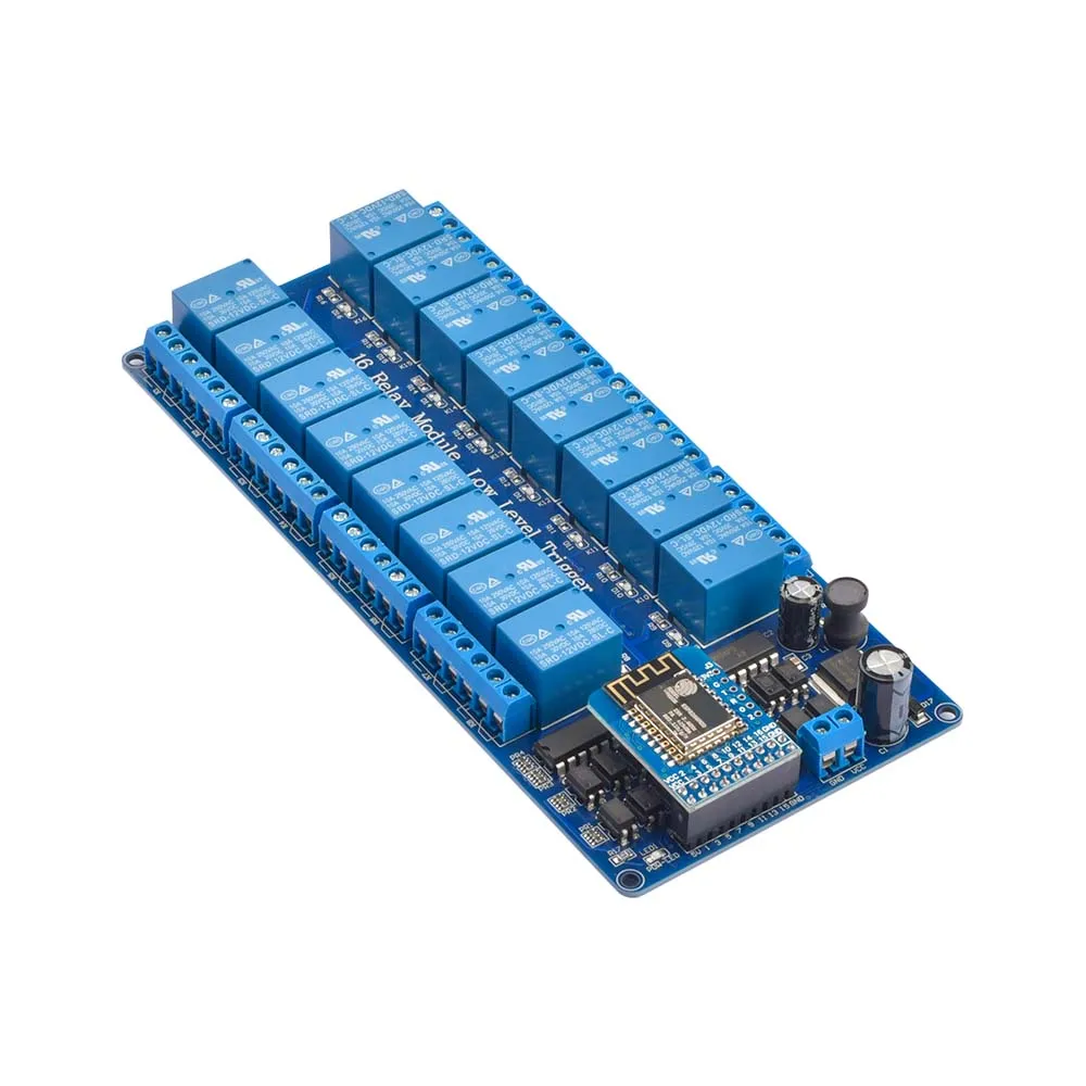 Canais Escudo de Relé Módulo dc 5v 12v com Optoacoplador Onboard Esp8266 Módulo Wifi para Arduino Faça Você Mesmo Kit 16