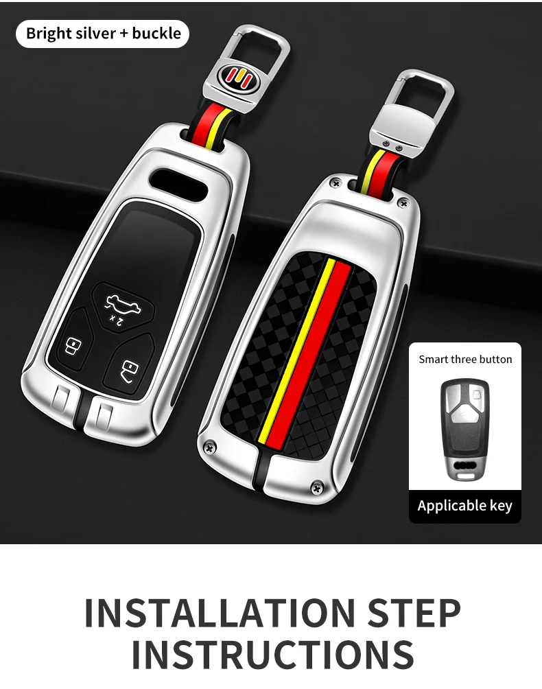 Portachiavi in metallo con telecomando per auto portachiavi per Audi A4 B9 A5 A6 8S 8W Q5 Q7 4M S4 S5 S7 TT TTS TFSI RS supporto senza chiave 20 Portachiavi in metallo con telecomando per auto portachiavi per Audi A4 B9 A5 A6 8S 8W Q5 Q7 4M S4 S5 S7 TT TTS TFSI RS supporto senza chiave - S463c9f34468d42d6ab9cd2030b39b7f5B