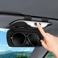 Boîte à lunettes de voiture avec interrupteur à pression, porte-lunettes pour pare-soleil, tissu souple interne, résistant aux rayures, résistant aux chocs, mallette de rangement pour lunettes 1