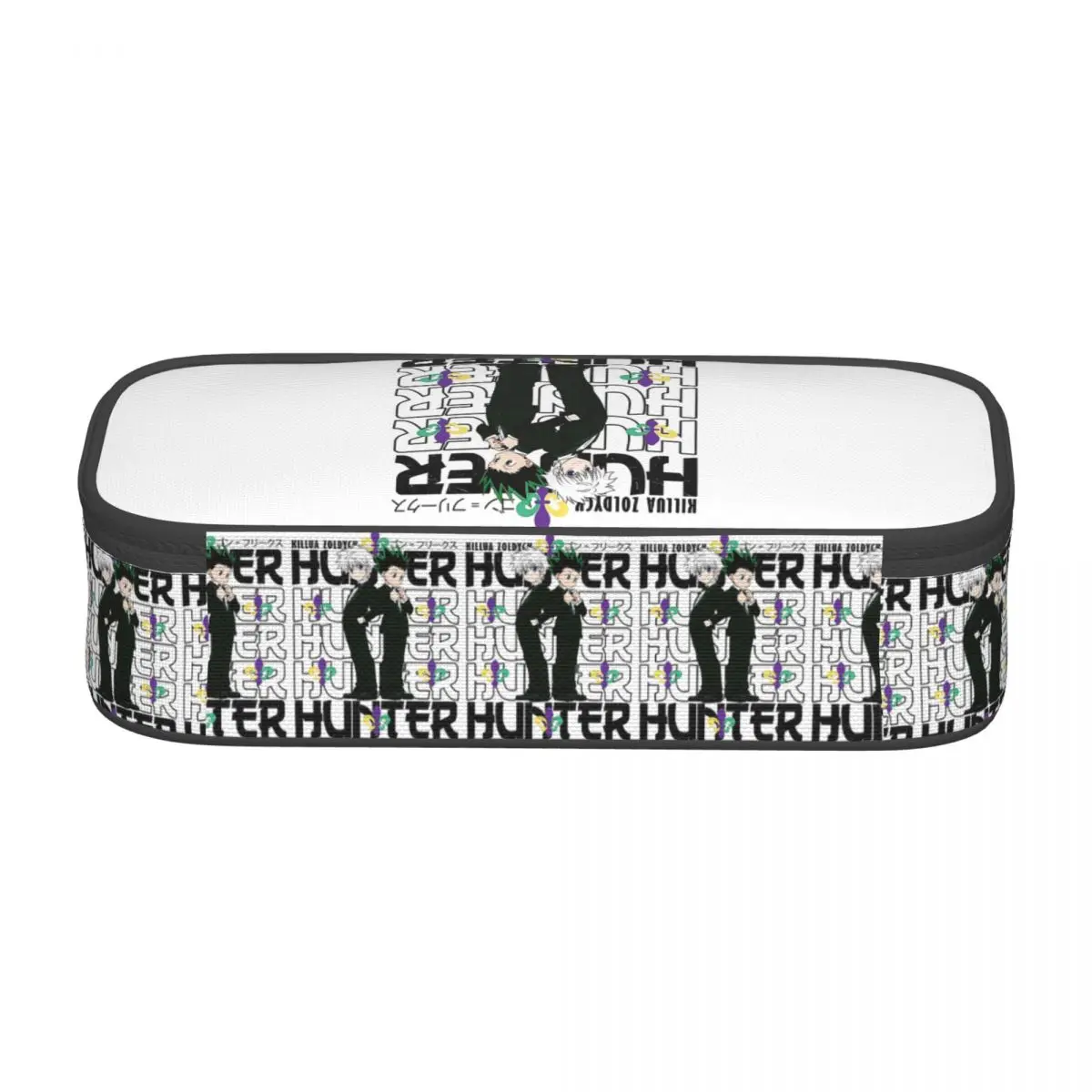 Killua 빈티지 헌터 X 헌터 애니메이션 연필 케이스 학생용 펜 박스 연필 가방 대형 수납 연필 파우치 펜 홀더