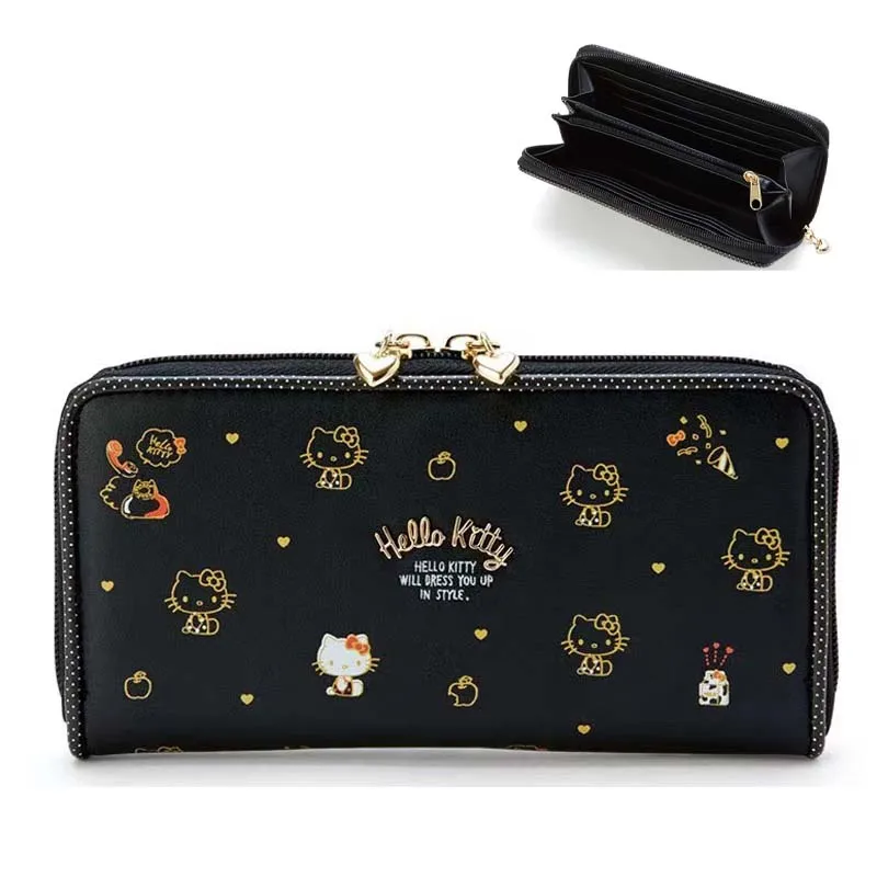 

Hello Kittys Long Wallet Kawaii Sanrio My Melody Cinnamoroll Kuromi Cartoon Animation Simple Pu Leather Folding Clutch Girl Gift